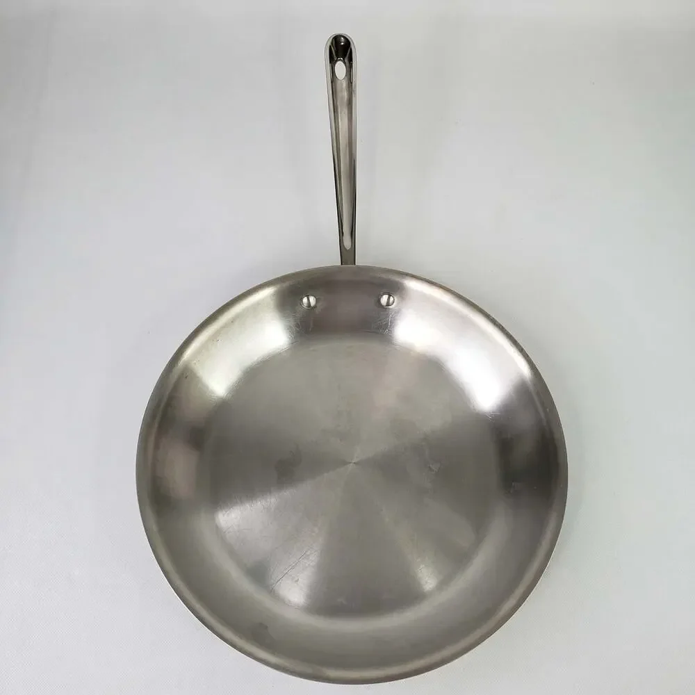 All-Clad 12-Inch D3 Stainless Steel Fry Pan Induction Ready Skillet W/Lid USED
